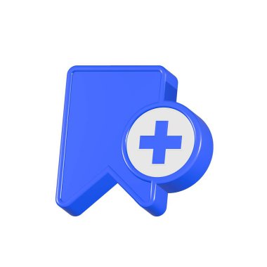 yer imi simgesi mavi haç sembolü 3d