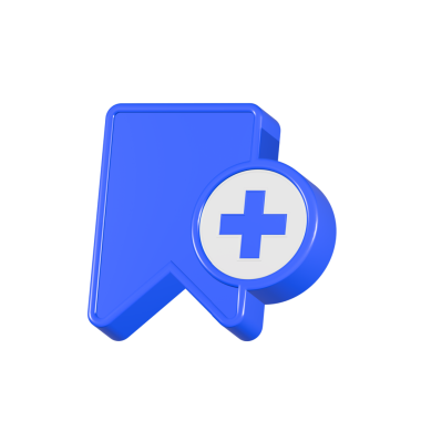 yer imi artı simge 3d mavi renk