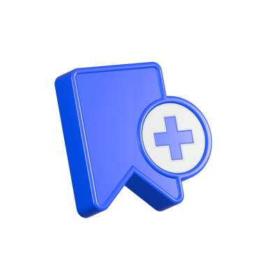 yer imi artı simge 3d mavi renk