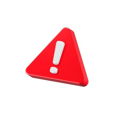 3B üçgen sembol oluşturma ile kırmızı uyarı işareti