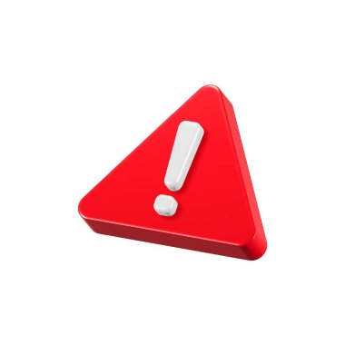 3B üçgen sembol oluşturma ile kırmızı uyarı işareti
