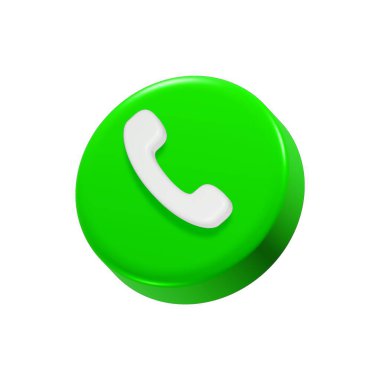 Cep telefonu sembolü 3d simge çemberine cevap ver