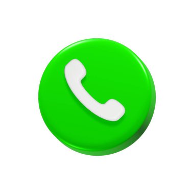Cep telefonu sembolü 3d simge çemberine cevap ver