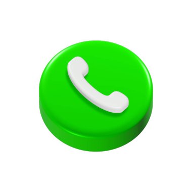 Cep telefonu sembolü 3d simge çemberine cevap ver