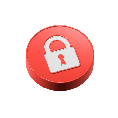 İzometrik simgeyi beyaz arkaplanda izole et. 3B Isometric kırmızı asma kilit işareti