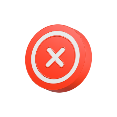 3D ret ikonu. İşareti iptal et ya da sil. Yasak x simgesi