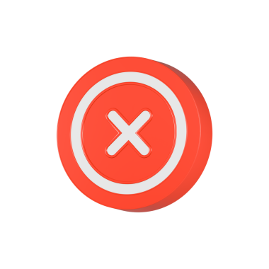 3D ret ikonu. İşareti iptal et ya da sil. Yasak x simgesi