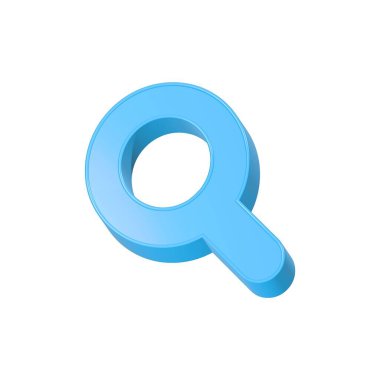 Büyüteç. Keşif, araştırma, araştırma, analiz konsepti. 3d simge sembolü