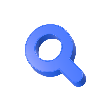 Büyüteç. Keşif, araştırma, araştırma, analiz konsepti. 3d simge sembolü