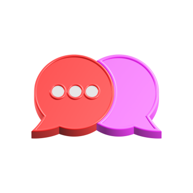 3D sohbet balonu resimlemesi. Diyalog simgesini biçimlendir