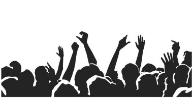 Konserde dinamik, tezahürat yapan kalabalığın tasviri.