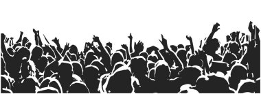 Konserde dinamik, tezahürat yapan kalabalığın tasviri.
