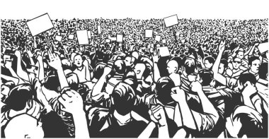Perspektifte protesto kalabalığı