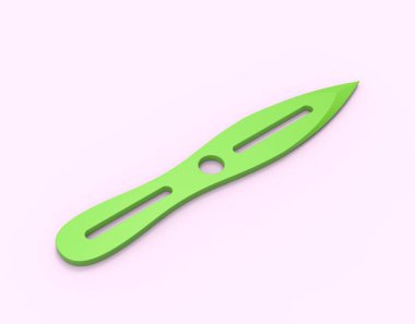 Üç boyutlu bıçak fırlatma görüntüsü izole