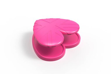 3d illustration of assembly heart flag badge isolated