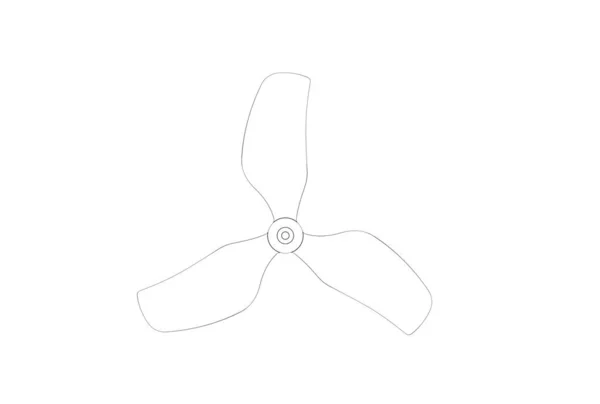 Illusztráció Drone Propeller Elszigetelt Fehér Alapon — Stock Fotó