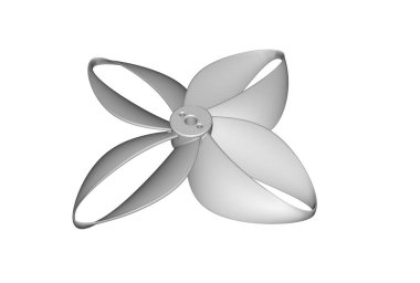 Toroidal dron pervanesinin 3 boyutlu çizimi beyaz arkaplanda izole edildi