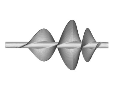 Beyaz arkaplanda izole edilmiş üç boyutlu spiral rüzgar türbini çizimi
