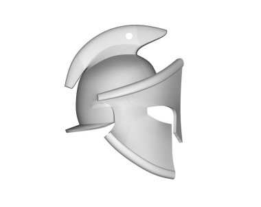 Spartalı miğfer anahtarlığının 3B çizimi