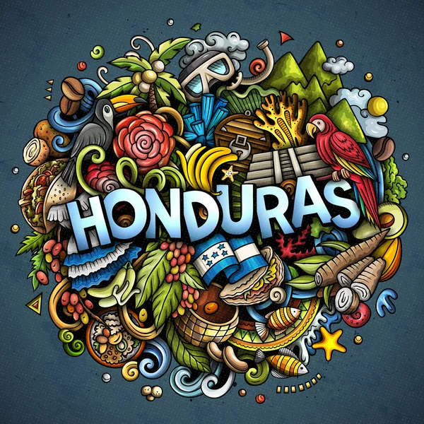 Honduras Rajzfilm Firka Illusztráció Vicces Terv Kreatív Raszter Háttér Kézzel — Stock Fotó