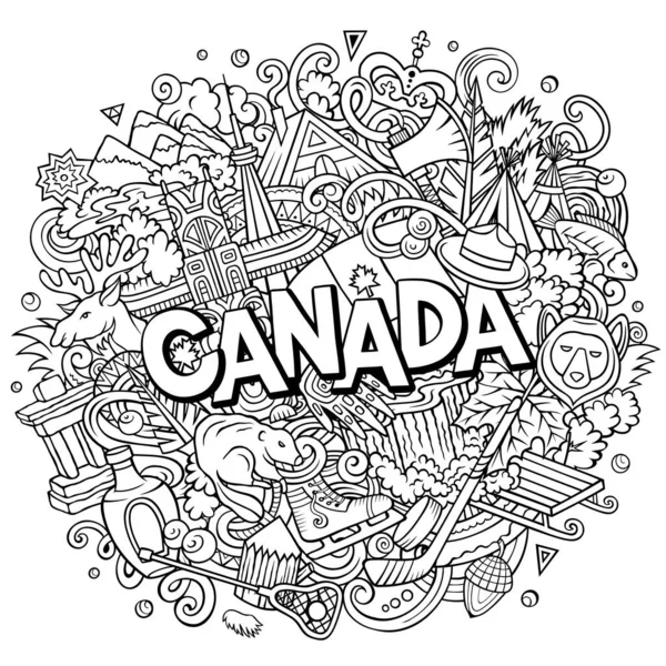 Kanada Karikatür Çizimi Komik Tasarım Yaratıcı Raster Arka Planı Kanada — Stok fotoğraf