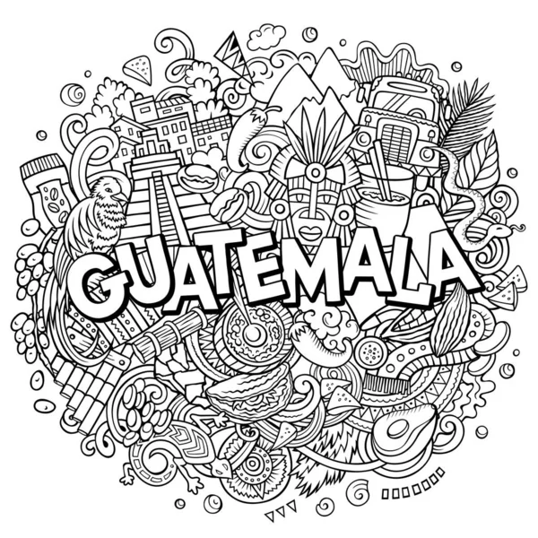 Guatemala Karikatür Çizimi Komik Tasarım Yaratıcı Raster Arka Planı Orta — Stok fotoğraf