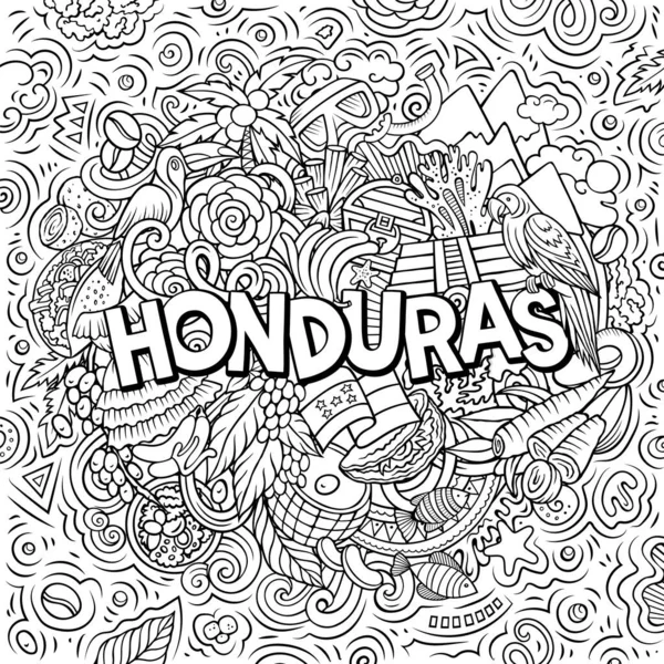 Honduras Rajzfilm Firka Illusztráció Vicces Terv Kreatív Raszter Háttér Kézzel — Stock Fotó
