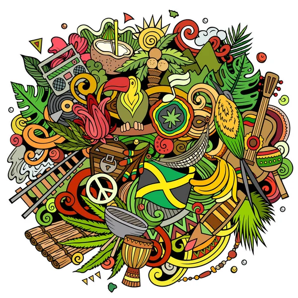 Jamaika Karikatür Çizimi Komik Küba Tasarımı Kuzey Amerika Nın Ülke — Stok fotoğraf