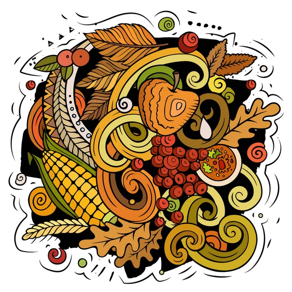Autumn Desenho Animado Doodles Ilustração Design Queda Temporada Elementos Objetos — Fotografia de Stock