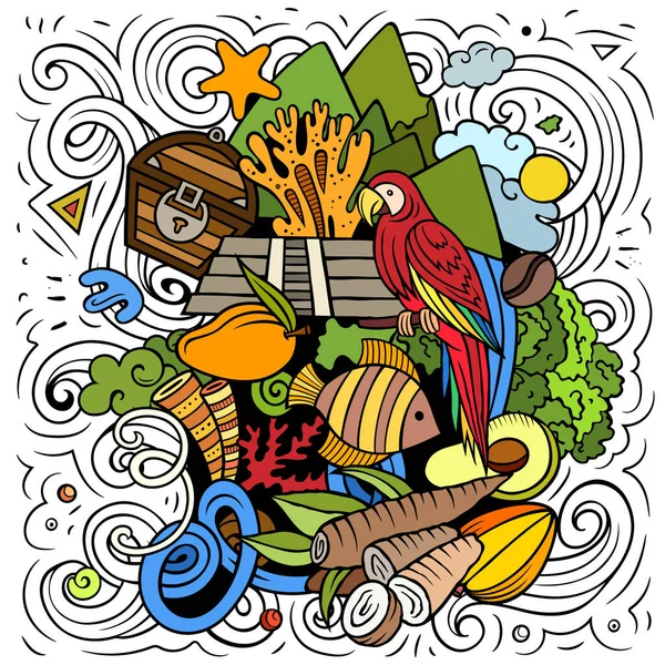 Гондурас Карикатура Каракулі Дивний Гондураський Дизайн Творче Тло Елементами Єктами — стокове фото