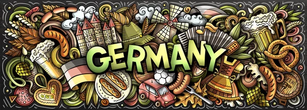 Raster Illustration Germany Theme Doodles Vibrant Eye Catching Banner Design — Stock Photo, Image