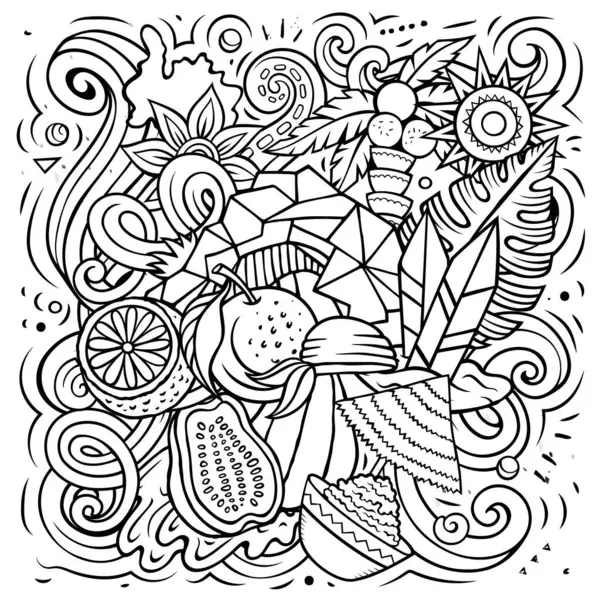 Μπαρμπάντος Κινούμενα Σχέδια Διάνυσμα Doodle Illutraditional Σύμβολα Βαρβαδιανά Αντικείμενα Και Διανυσματικά Γραφικά