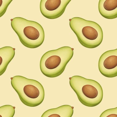 Avokado pürüzsüz desen. yeşil arka planda avokado meyvesi deseni.