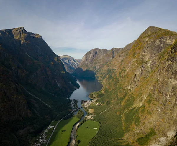 Naeroyfjord Sogn Fjordane County Norway — стокове фото