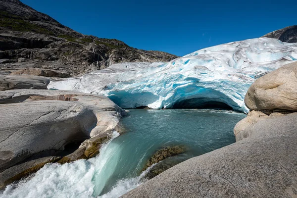 Nigardsbreen Brazo Del Glaciar Nigar Jostedalsbreen Ubicado Valle Gaupne Jostedalen —  Fotos de Stock