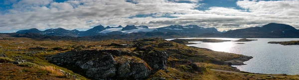 Krajobraz Norwegii Widok Panoramiczny Malowniczej Trasy Sognefjellet Park Narodowy Jotunheimen — Zdjęcie stockowe