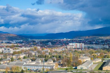 Küçük bir kasabanın üst manzarası