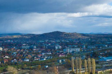 Küçük bir kasabanın üst manzarası
