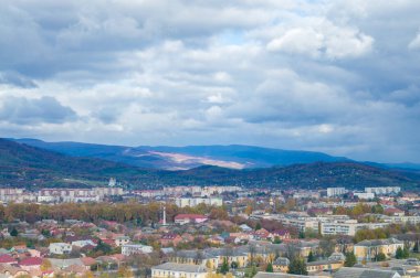 Küçük bir kasabanın üst manzarası