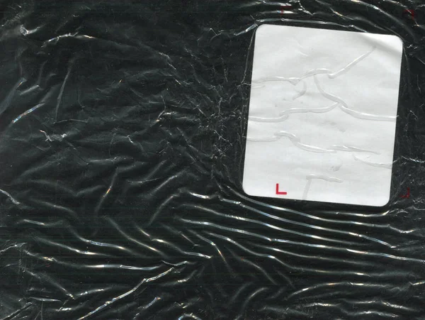 Мятая Полиэтиленовая Текстура Тёмном Фоне — стоковое фото