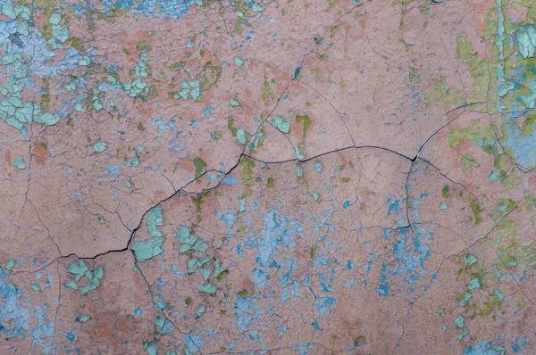 Старая Покрашенная Стена Трещиной — стоковое фото
