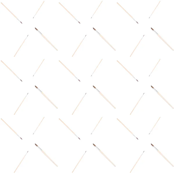 Pinsel Nahtloses Muster Auf Weißem Hintergrund — Stockfoto