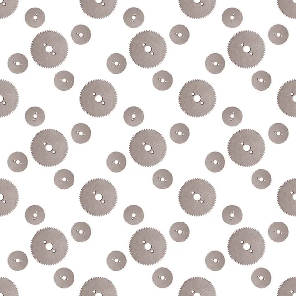 Gear Seamless Pattern White Background — Stock Photo, Image