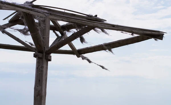 stock image old vintage broken wooden canopy