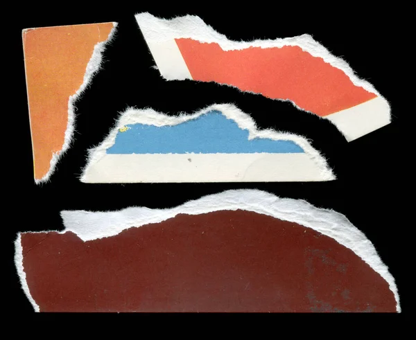 Eski çok renkli yırtık kağıt arkaplanının dokusu