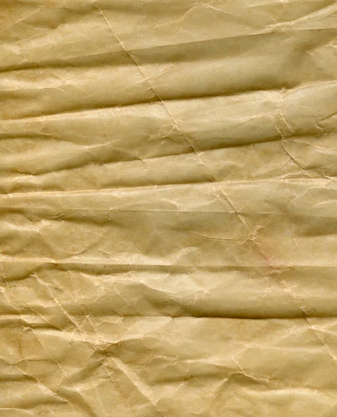 Gula Skrynkliga Papper Textur Bakgrund — Stockfoto