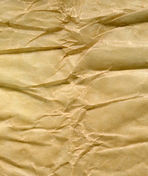 Gula Skrynkliga Papper Textur Bakgrund — Stockfoto