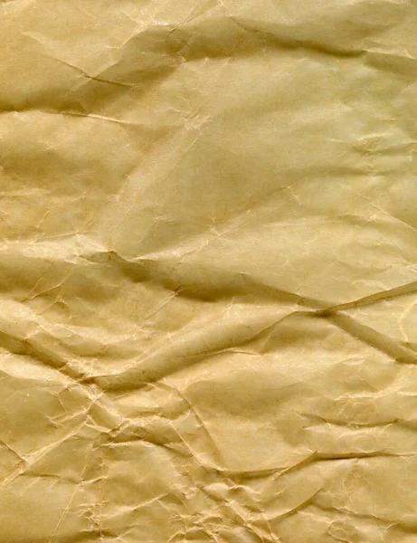 Gele Verfrommeld Papier Textuur Achtergrond — Stockfoto