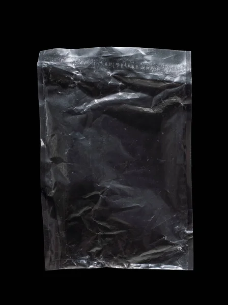 Siyah Arkaplanda Plastik Ambalaj Dokusu — Stok fotoğraf