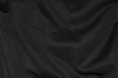 Siyah buruşmuş kumaş dokusu arkaplanı
